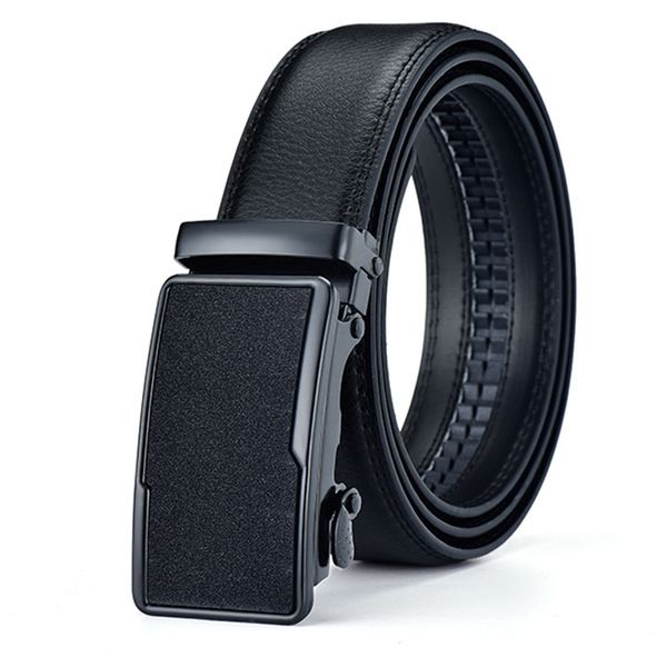 

men's belt automatic buckle leather belt business leather men's, Black;brown