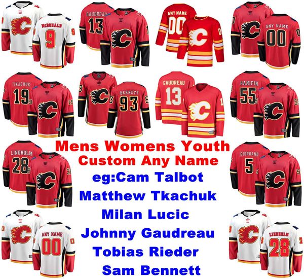 

mens custom calgary flames jerseys derek ryan jersey mark giordano brandon davidson tj brodie rasmus andersson ice hockey jerseys stitched, Black;red