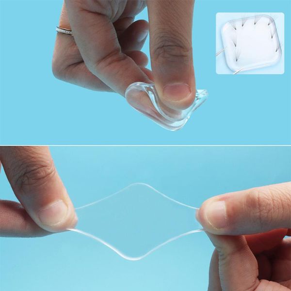 

3pcs small reusable transparent round/square silicone pad eyelashes extension easy fan lash pallet stand holder makeup tool