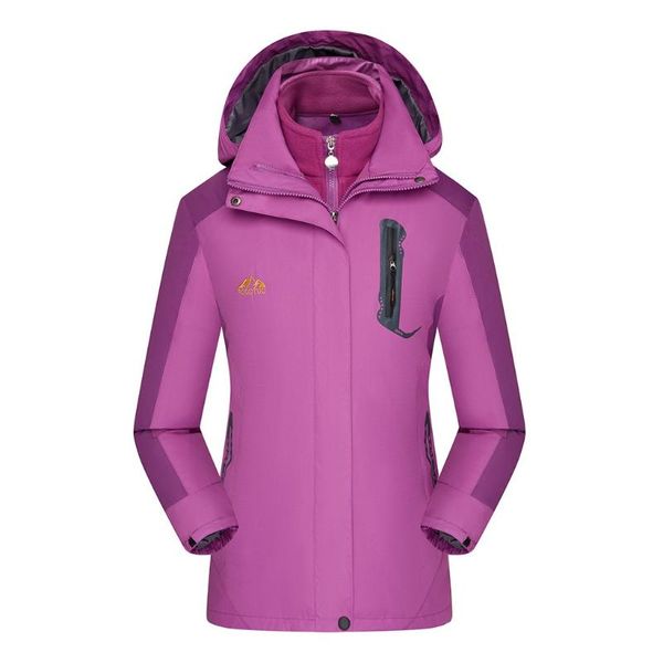 

camping hiking coats women waterproof hoodie detachable breathable sport two-piece set outdoor coat abrigos mujer invierno 2020, Blue;black