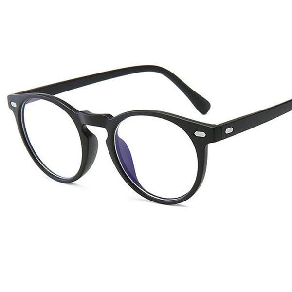 

2020 vintage round eyeglasses frame women prescription glasses men optical computer anti blue light glasses frame eyewear, Black