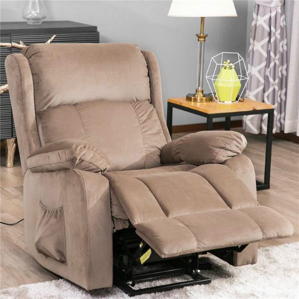 

comfortable adults relaxable oris fur power lift chair soft fabric upholstery recliner living room sofa chair with remote ellpp038658eaa