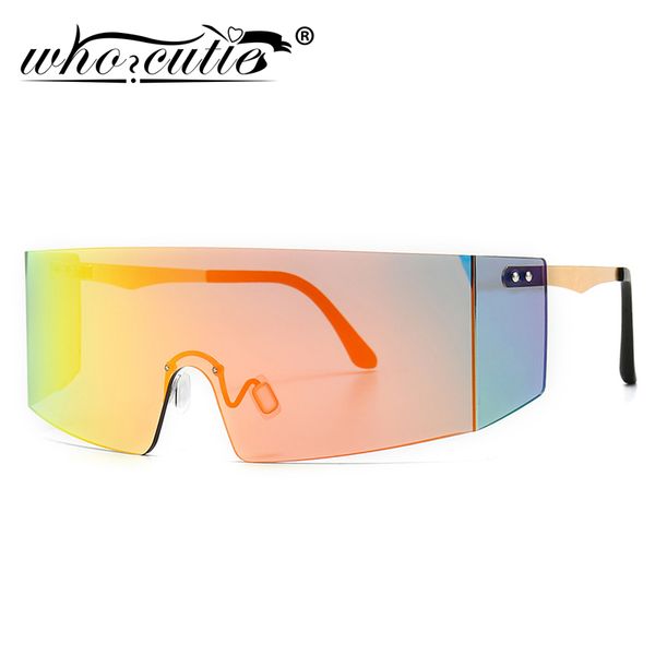 

oversized shield goggles sunglasses men women 2020 brand design large frame one piece mask futuristic sun glasses shades s281, White;black