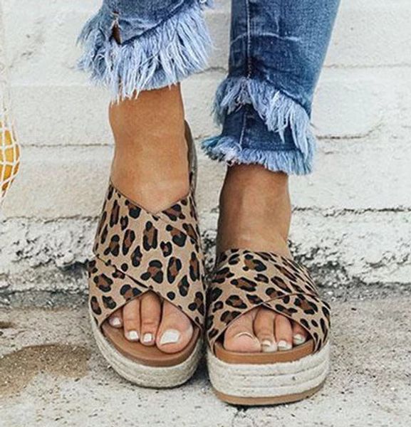 

women summer sandals ladies shoes leopard print fashion woman sandals zapatos de mujer, Black