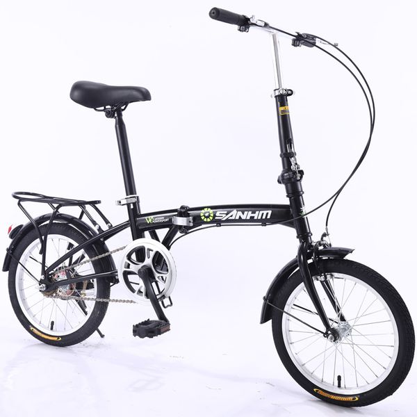 

wholesale folding bicycle 16-inch bicycle men and women student models with shelves custom gifts car logo