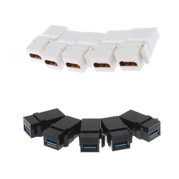 

5pieces hdmi keystone+ 5x usb 3.0 keystone jack inserts connector coupler