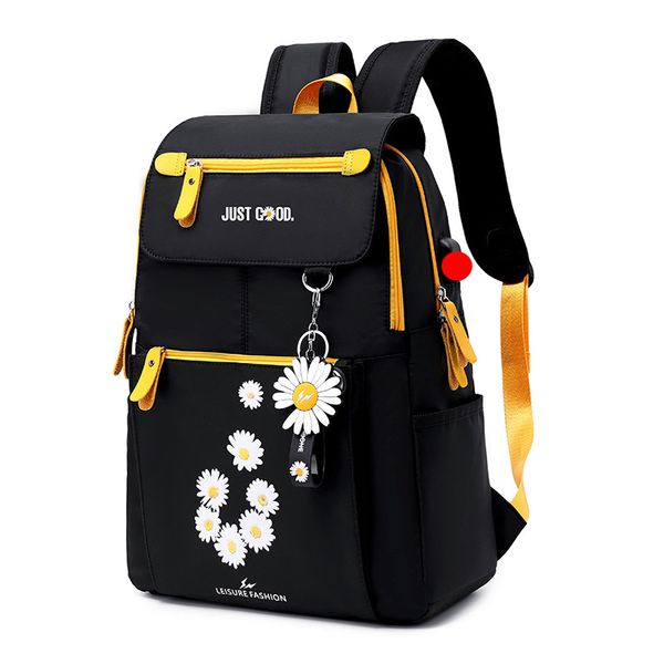 

leather luggage tag2020 new style daisy backpack female backpack junior high school high school student bag large capacity waterproof multi