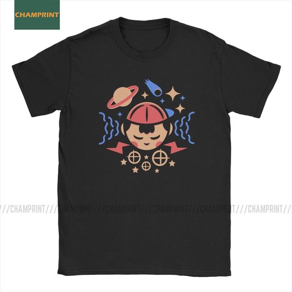 

men psi power earthbound t shirts mother rpg ness lucas giygas video game cotton short sleeve tee shirt graphic printed t-shirts