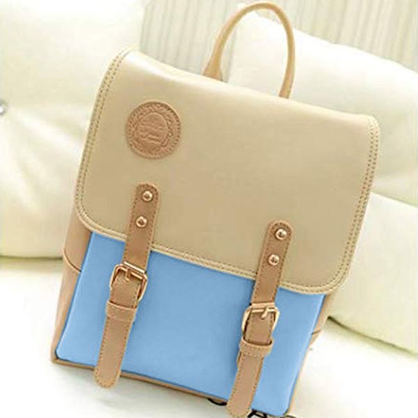 

fashion wild soft pu leather leisure big bags knapsack women 's backpack 2020 spring newtravel large capacity patchwork bag