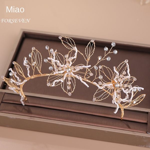 

bridal rhinestone golden leaf handmade wedding accessories beaded hair band new diamond crystal beaded hair band rqcxe, Silver