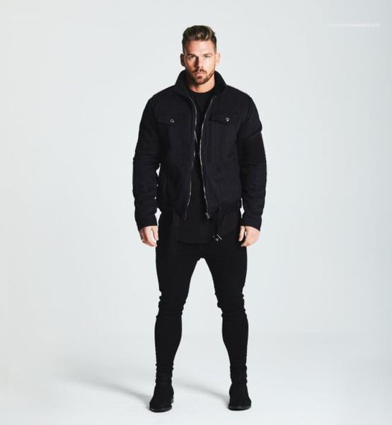 

casual slim solid color lapel neck zipper fly jackets mens outerwear winter new mens designer jacket fashion, Black;brown