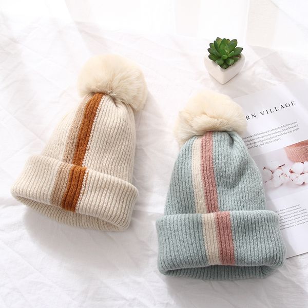 

1pcs women hats and scarf winter beanie hat knitted wool hat or scarf pom poms ball fashion warm outdoor caps women's, Blue;gray