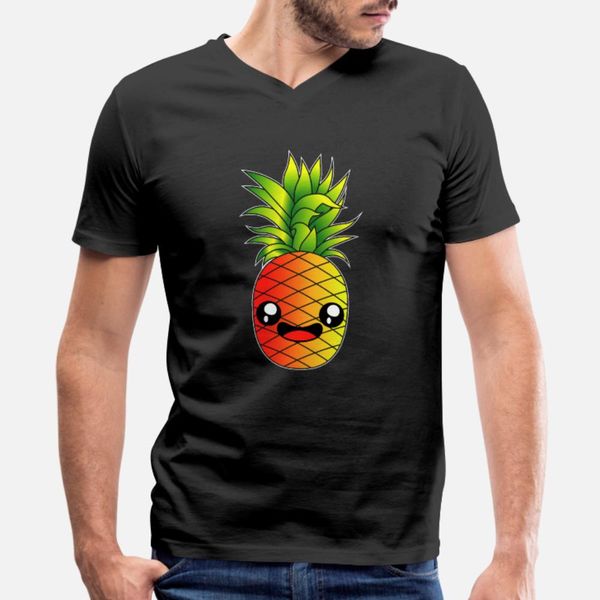 

kawaii pineapple cute anime otaku t shirt men print cotton plus size 3xl family cute casual summer style standard shirt