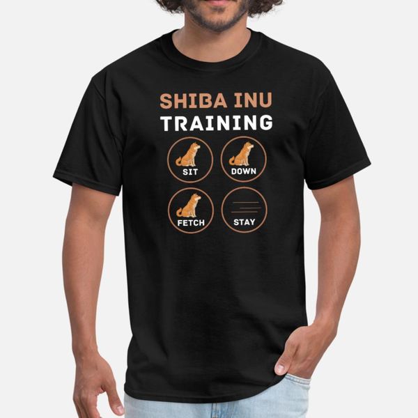 

funny shiba inu training t shirt men interesting tee shirt round collar normal interesting authentic summer style pattern shirt