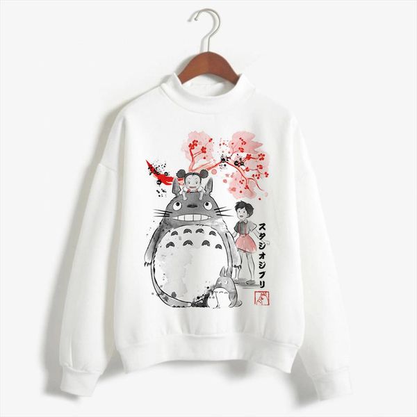 

totoro studio ghibli kawaii harajuku hoodie for women ullzang cute funny cartoon new anime sweatshirts 90s graphic hoody female, Black