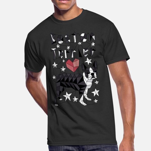 

геометрической бостон терьер тенниски мужчины дизайн майк o-образный вырез outfit известного аутентичная весна осень природные рубашки