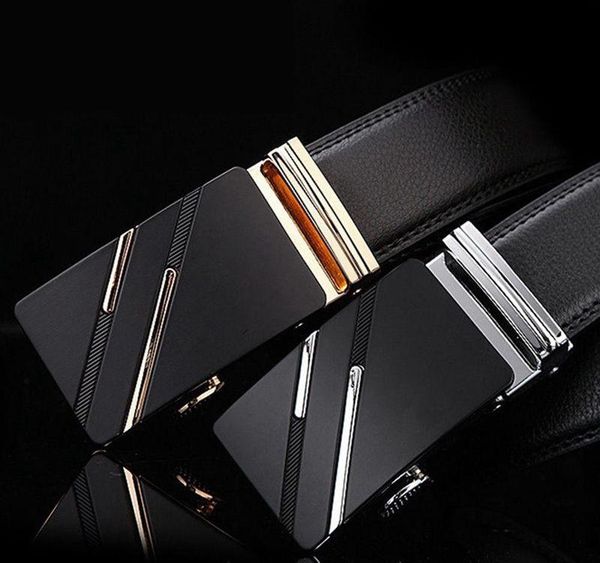 

men s fashion leather automatic buckle waist strap belt waistband04, Black;brown