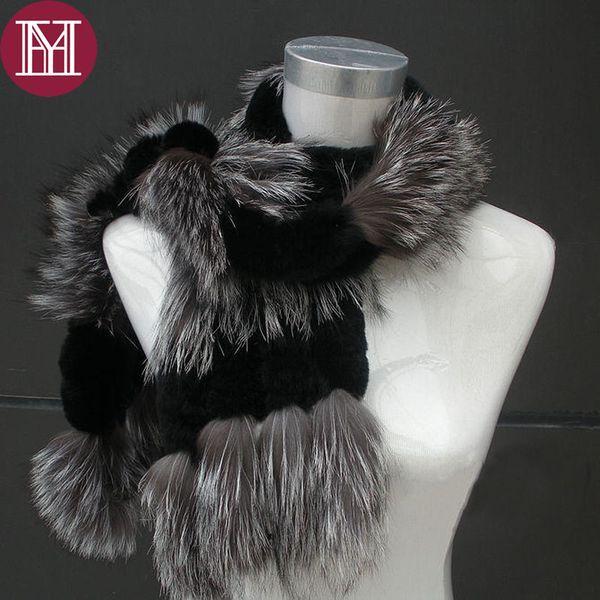 

women real silver fur scarf rex fur muffler winter lady fashion warm natural neckerchief female scarves, Blue;gray