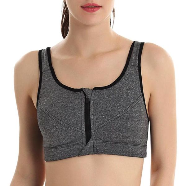 

2020 women zipper push up sports bras vest underwear shockproof breathable gym fitness athletic running yoga bh sport, White;black