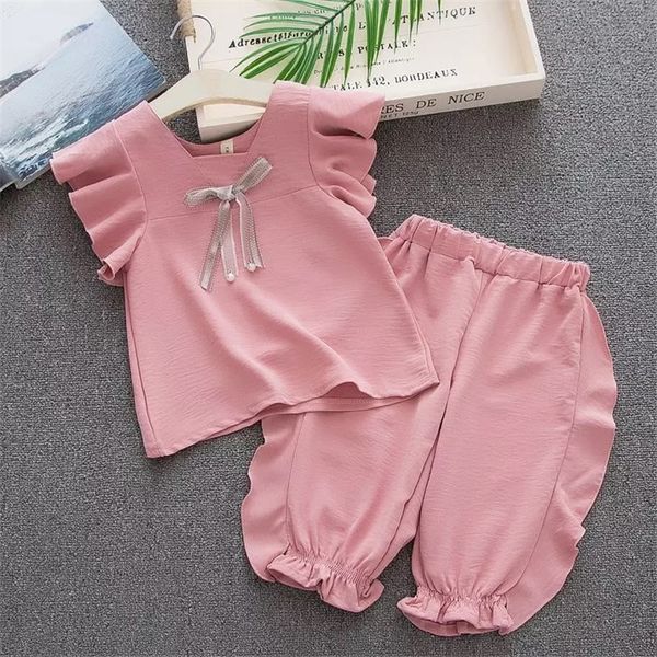 

summer 2020 toddler girls clothes set short t-shirt + pants children clothing kids baby girl outfits suits 4 5 6 7 8 years, White