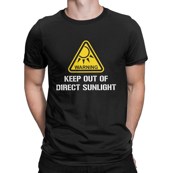 

warning t-shirts for men keep out of direct sunlight funny pure cotton tee shirt o neck short sleeve t shirts summer
