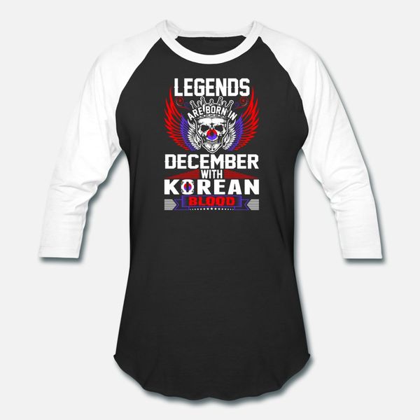 

legends are born in december with korean blood t shirt men designs 100% cotton o-neck kawaii fit funny casual summer letter shirt