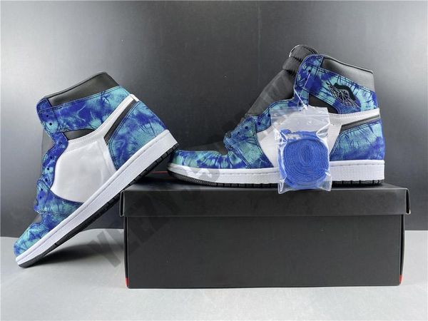 

2019 1 1s tie dye basketball shoes patent leather upper designer new fashion mens trainers sports sneakers cd0461-100 size 40.5-44.5
