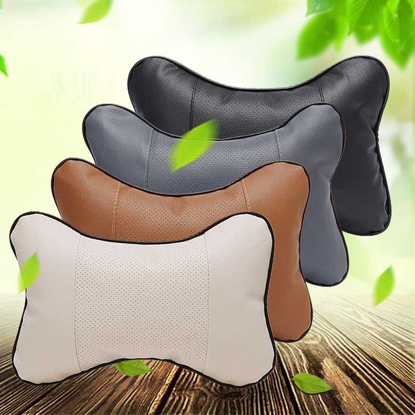 

1pc artificial leather car headrest soft pillow for neck auto safety seat