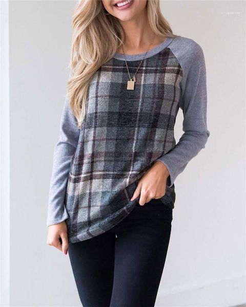 

long sleeve crew neck contrasting color t shirt loose female clothing +fashion designer women shoulder sleevet shirts, White