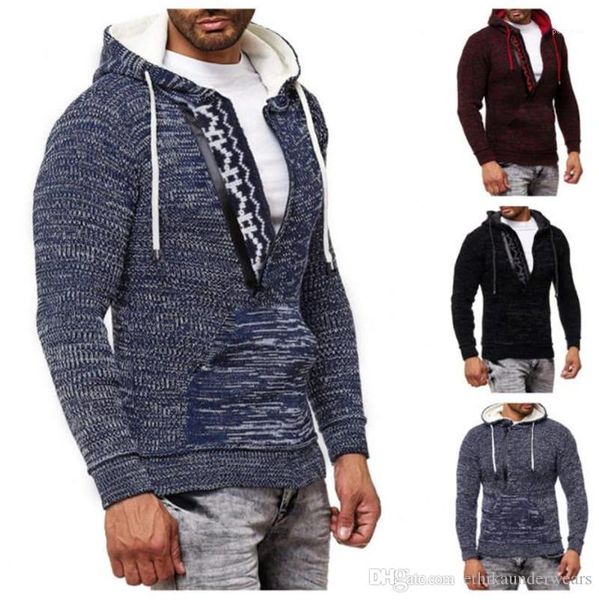 

designer hoodies fashion casual slim long sleeve hooded knitted sweatshirts pullover mens apparel new style mens, Black