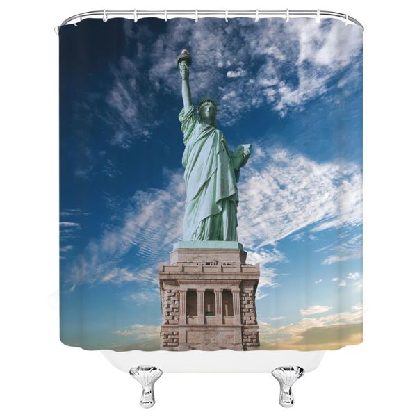 

The Goddess Of Liberty Waterproof And Mildew Proof Fabric Shower Curtain Bathroom 72 "x 72" w / 12 Hook Free Delivery
