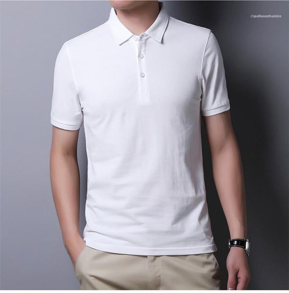 

tshirts turn down collar short sleeve casual business summer mens tees plus size papa polos solid color summer mens, White;black