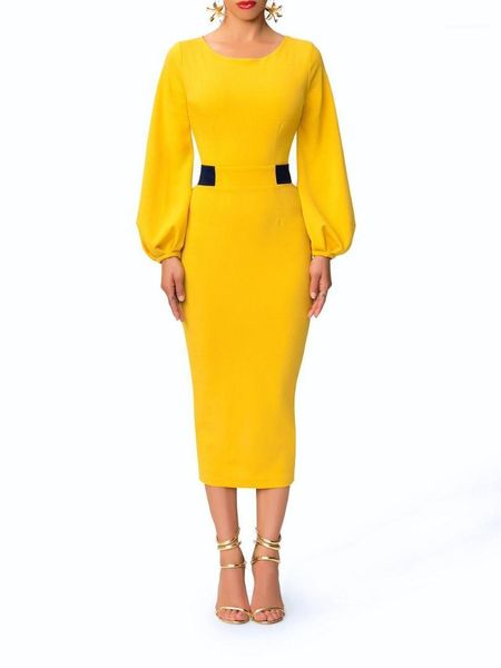 

color vintage dresses fashion crew neck ladies panelled column dresses designer lantern sleeve dresses women elegant sweet, White;black