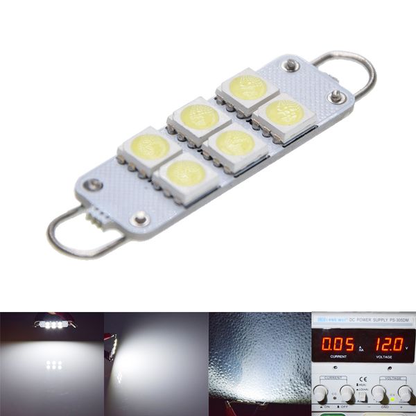 

2/4 pcs x 211-2 211 212 212-2 561 562 festoon light 44mm 6 smd smd led rigid loop interior car dome cargo light 6000k