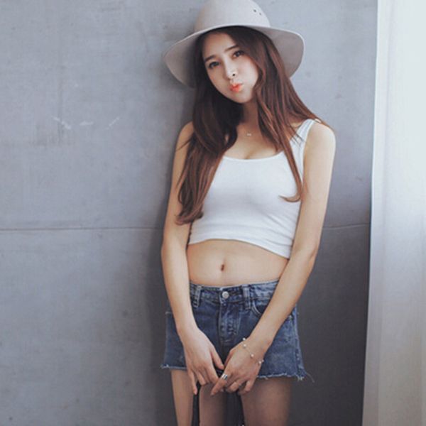 

2020 new sportswear women short crop sleeveless u crop yoga shirts fitness tank femme yoga shirts vest yc833115, White;red