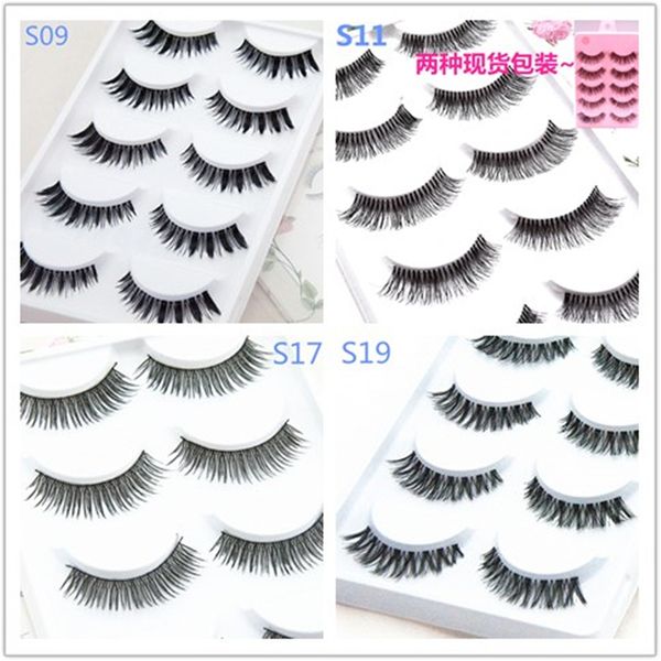 

elp001 wholesale 5 pair 3d eyelashes lashes packing in tray synthetic material eyelash for new user wedding party