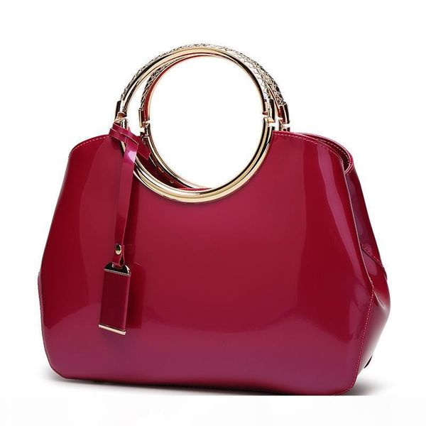 

designer-2019 glossy patent leather handbags elegant atmosphere bride married women handbag shoulder bag messenger stereotypes wholesale