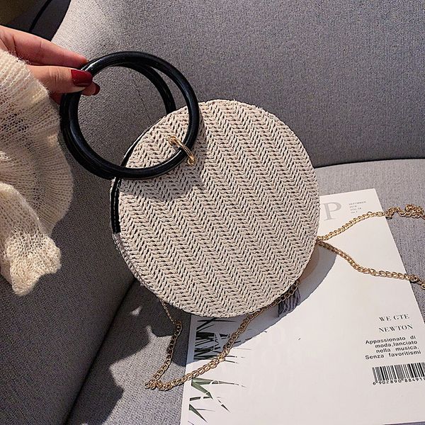 

cross body ins super fire bag portable straw small round female 2021 korean version of the shoulder messenger