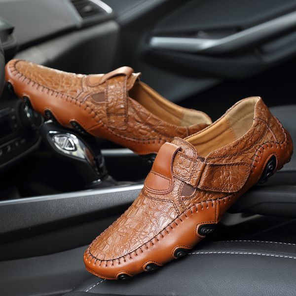 

2020 новый плюс размера menswear moccasin-gommino мужская обувь повседневная обувь мода кожа мужская обувь ленивый вождения, Black