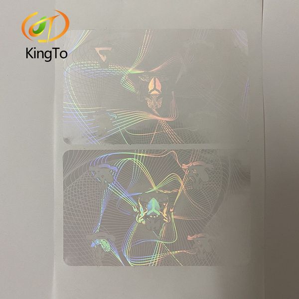

factory directly sells custom transparent pet hologram sticker card hologram overlay
