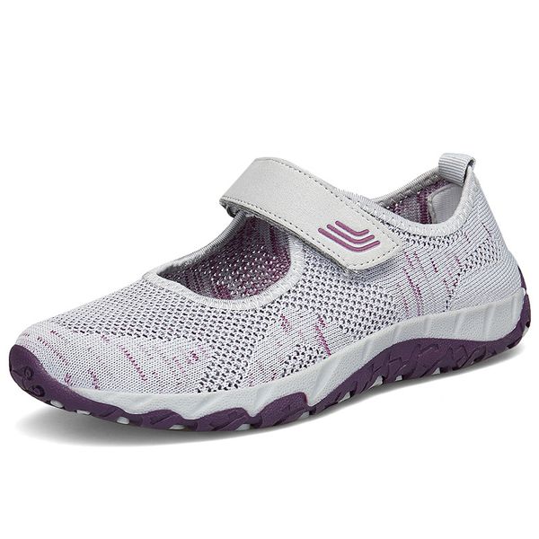 

fashion sports shoes women outdoor trekking walking flats shoes summer ladies breathable mesh female casual sneakers qj, Black