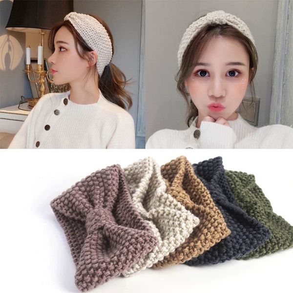 

hair accessories q bow knitted women hairband bezel fashion elastic headband turban stretch horsetail tie ladies headwrap girls