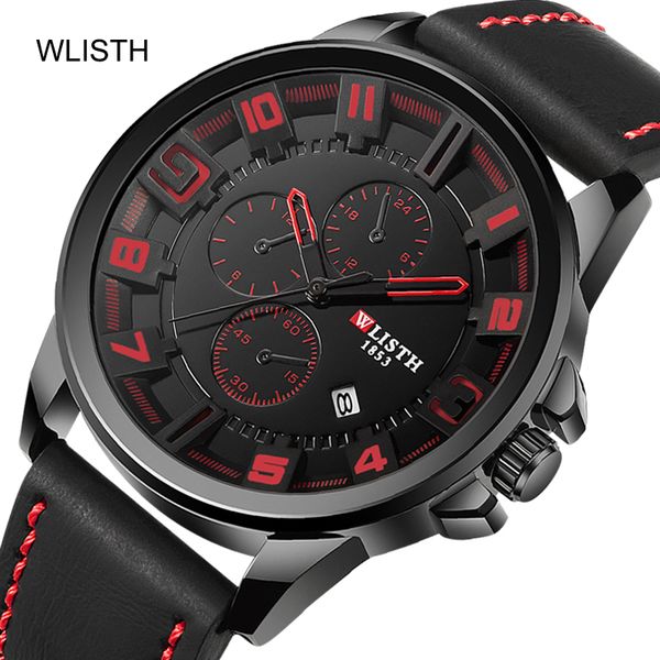 

new waterproof personality large dial sport quartz watch fashion leisure student watch men business, Slivery;brown