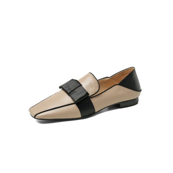 

square toe pumps genuine leather comfortable square heel fashion mixed colors shoes women's pumps, Black