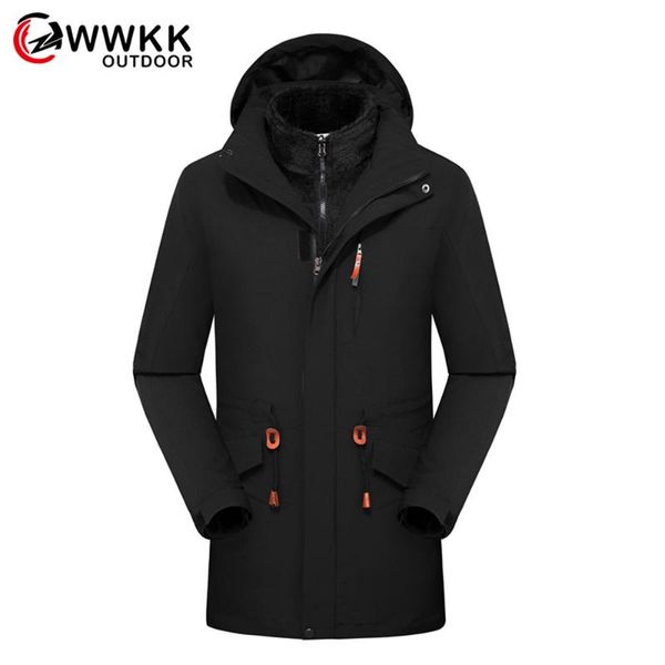 

wwkk winter men women warm hiking jackets outdoor sports clothes waterproof coats clothing hooded camping trekking skiing jacket, Blue;black