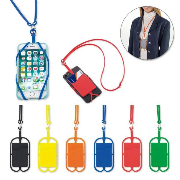 

necklace silicone cases for universal smart phones lanyard phone cover for iphone samsung huawei with card pocket