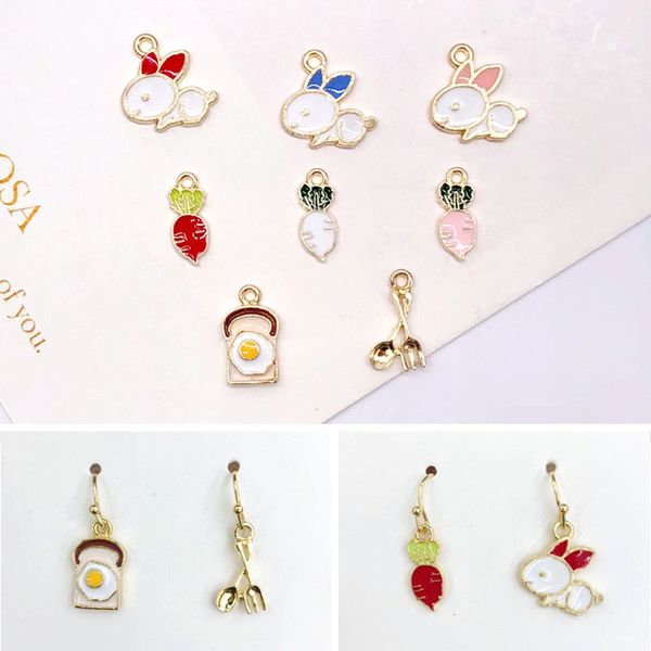 

10шт / уп редька хлеба нож и вилка эмаль подвески серьги подвеска diy craft ювелирных изделий браслета finding ручной работы, Bronze;silver