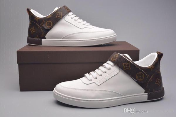 

2020 new men's casual flat shoes, comfortable and versatile, high-quality fashion sneakersad, Red;white