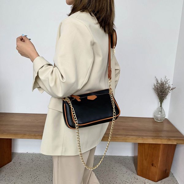 

women shoulder tote bags set 3pcs set armpit bag female 2020 new fashion wide strap chain messenger bag handbag