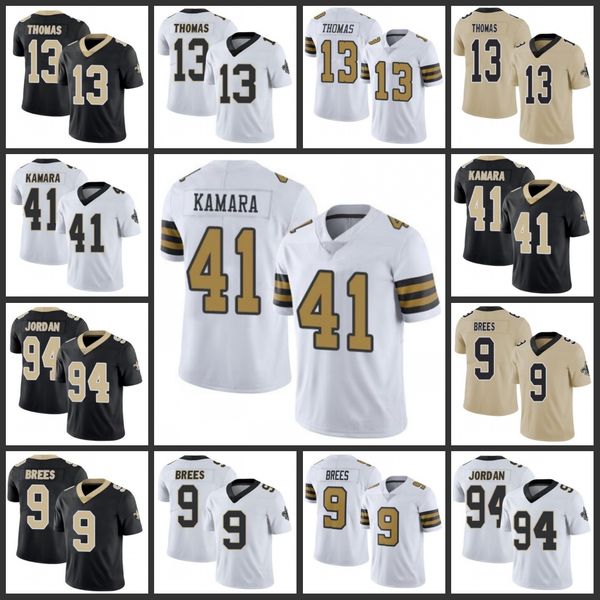 

new orleans saints men #13 michael thomas 41 alvin kamara 9 drew brees 94 cameron jor dan women youth stitched limited jersey, Black;red
